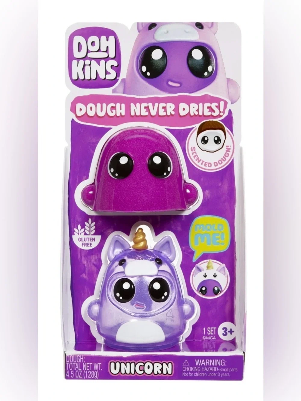 DohKins Unicorn Character Single Pack, Scented Dough that Never Dries